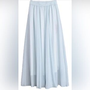 Women Chiffon Long Skirt Koreon Lady Fashion High Waist Slim Casual Maxi Skirts